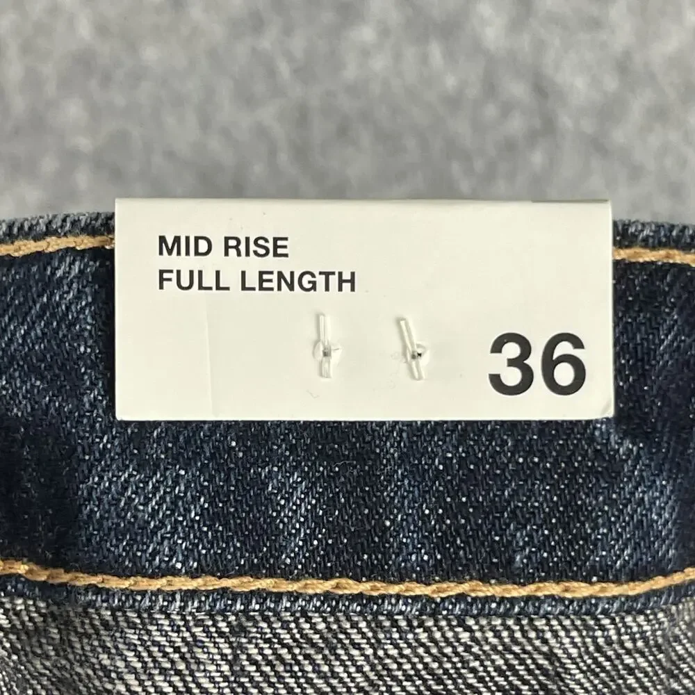 Zara Banana Leg Fit Jeans Womens‎ 4 Dark Wash Mid Rise Baggy Skater Grunge NEW
